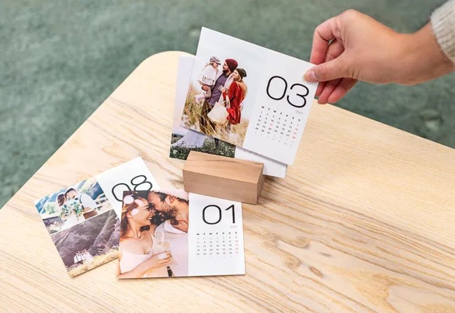 Geschenken Smartphoto Woondecoratie | Bureaukalender In Houten Staander