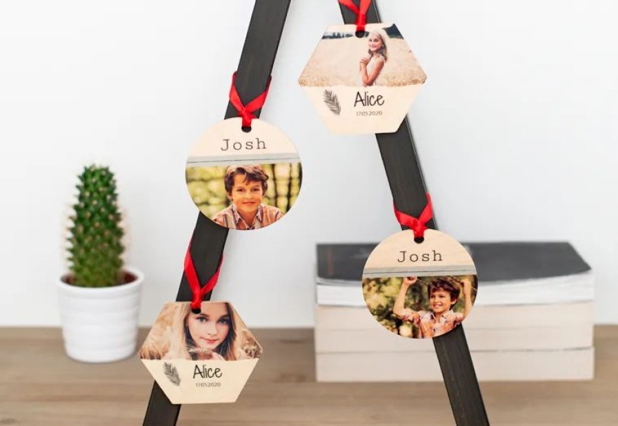 Geschenken Smartphoto Woondecoratie | Houten Decoratie Hangers (Set Van 4)