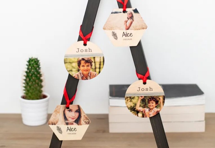 Geschenken Smartphoto Traktaties En Uitdeelcadeaus | Houten Decoratie Hangers (Set Van 4)